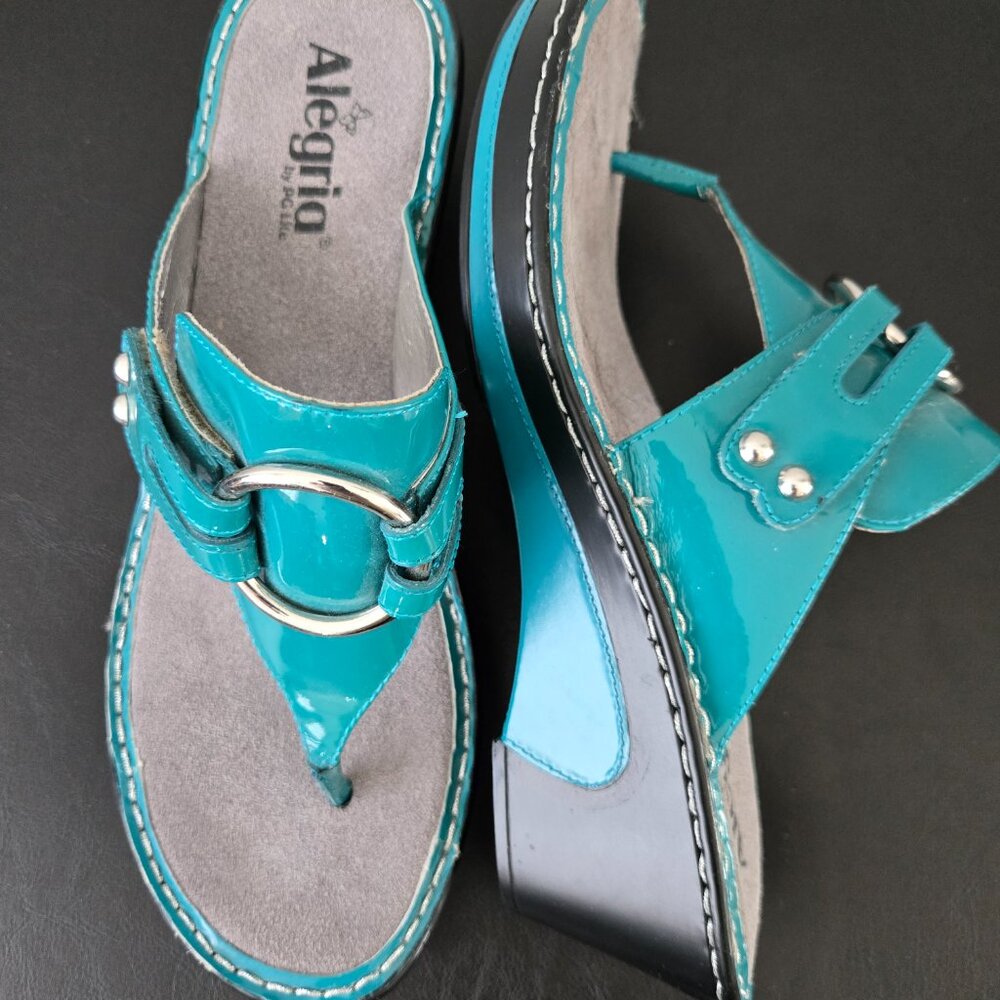ALEGRIA LOLA TURQUOISE WEDGE SANDAL SIZE 11.5 12 US 42 EU